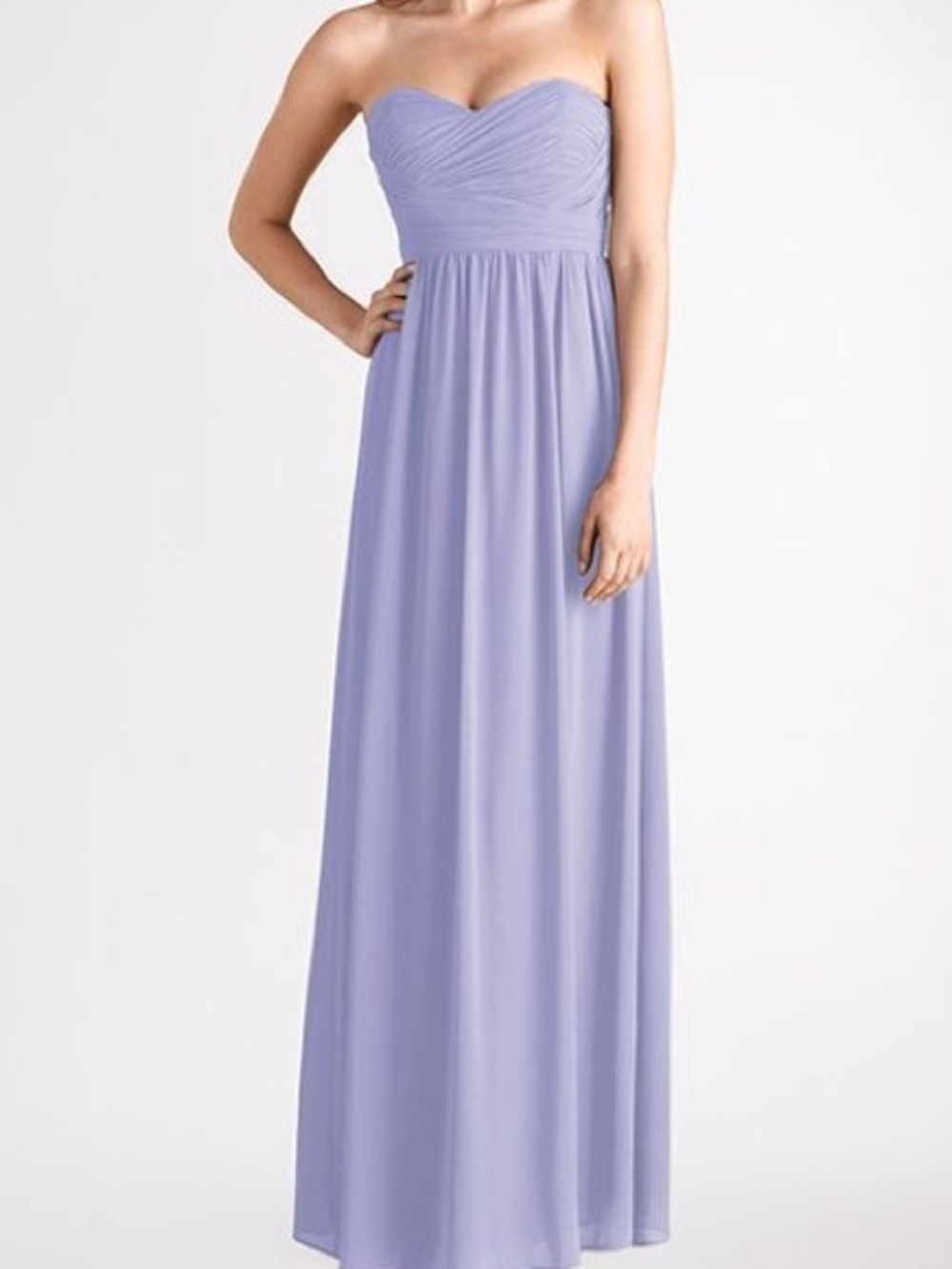 Donna Morgan Strapless Lilac Maxi Gown